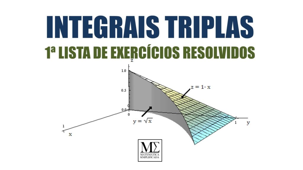 Integrais Triplas - 1ª Lista de Exercícios Resolvidos