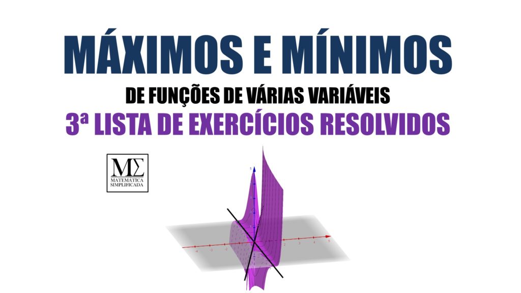 Máximos e Mínimos de Campos Escalares - 3ª Lista de Exercícios Resolvidos