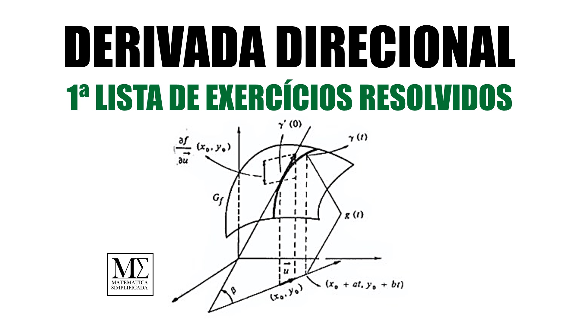 Derivada Direcional 1ª Lista De Exercícios Resolvidos