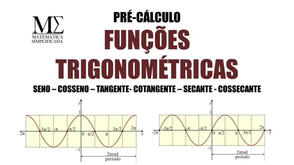 Pré-Cálculo Funções Trigonométricas Seno Cosseno Tangente Cotangente Cossecante