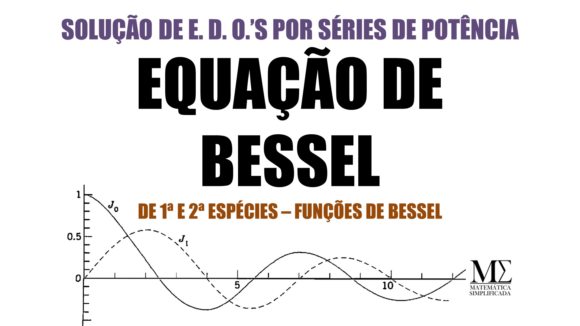 A Equa&ccedil;&atilde;o de Bessel &eacute; uma E.D.O. de 2&ordf; Ordem que aparece em estudos avan&ccedil;ados de matem&aacute;tica aplicada na f&iacute;sica e na engenharia.