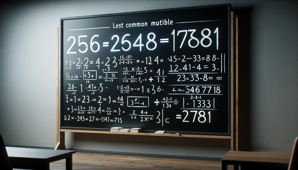 Gráfico de plano cartesiano mostrando números primos, múltiplos e divisores com linhas conectivas coloridas.